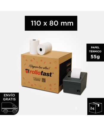 Rollo Térmico 110mm x 80mm...