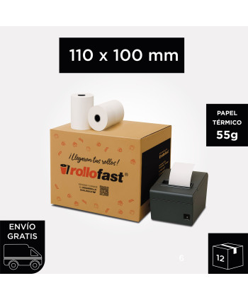 Rollo Térmico 110mm x 100mm...