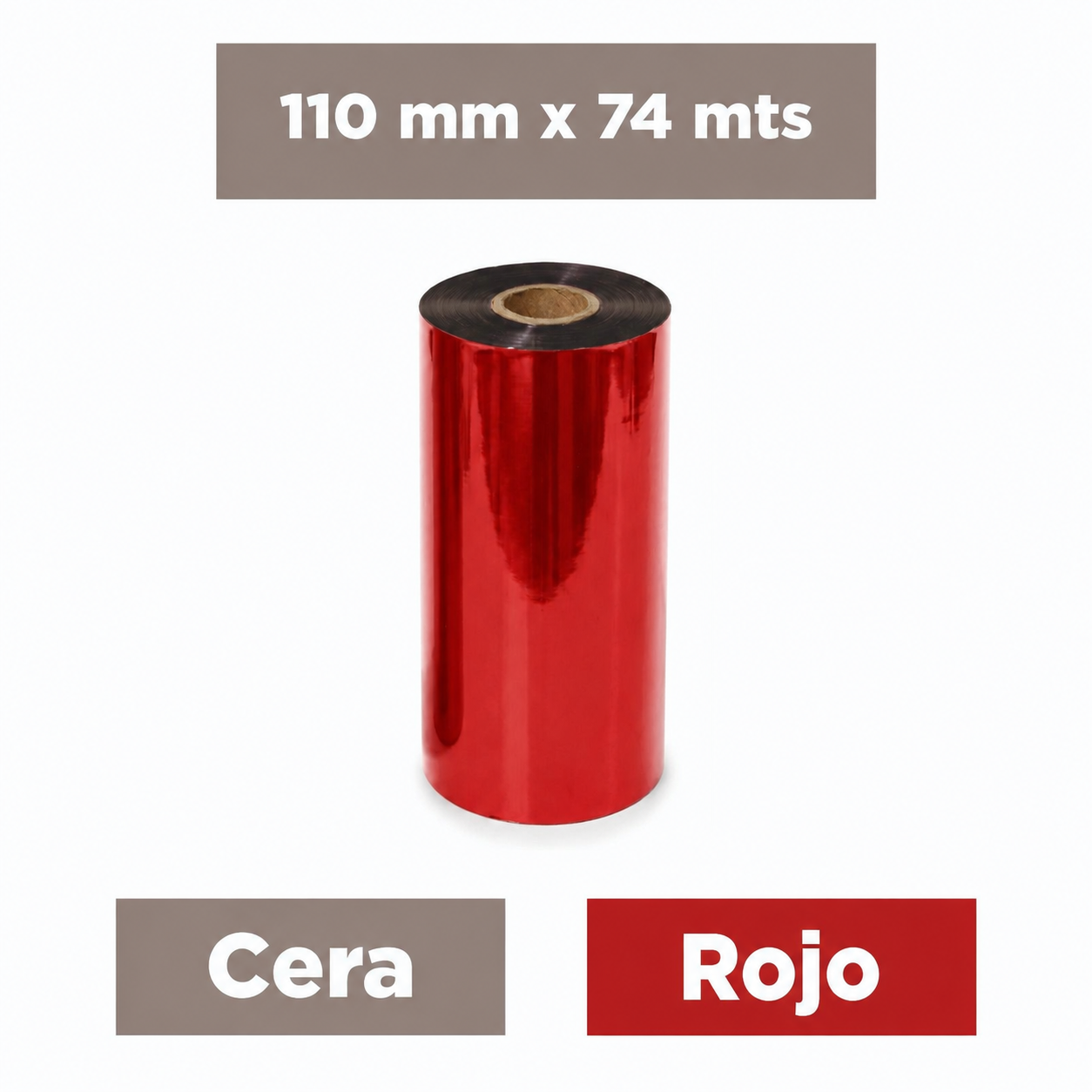 Ribbon CERA Rojo - 1 Rollo // 110mm x 74mts – Rollofast